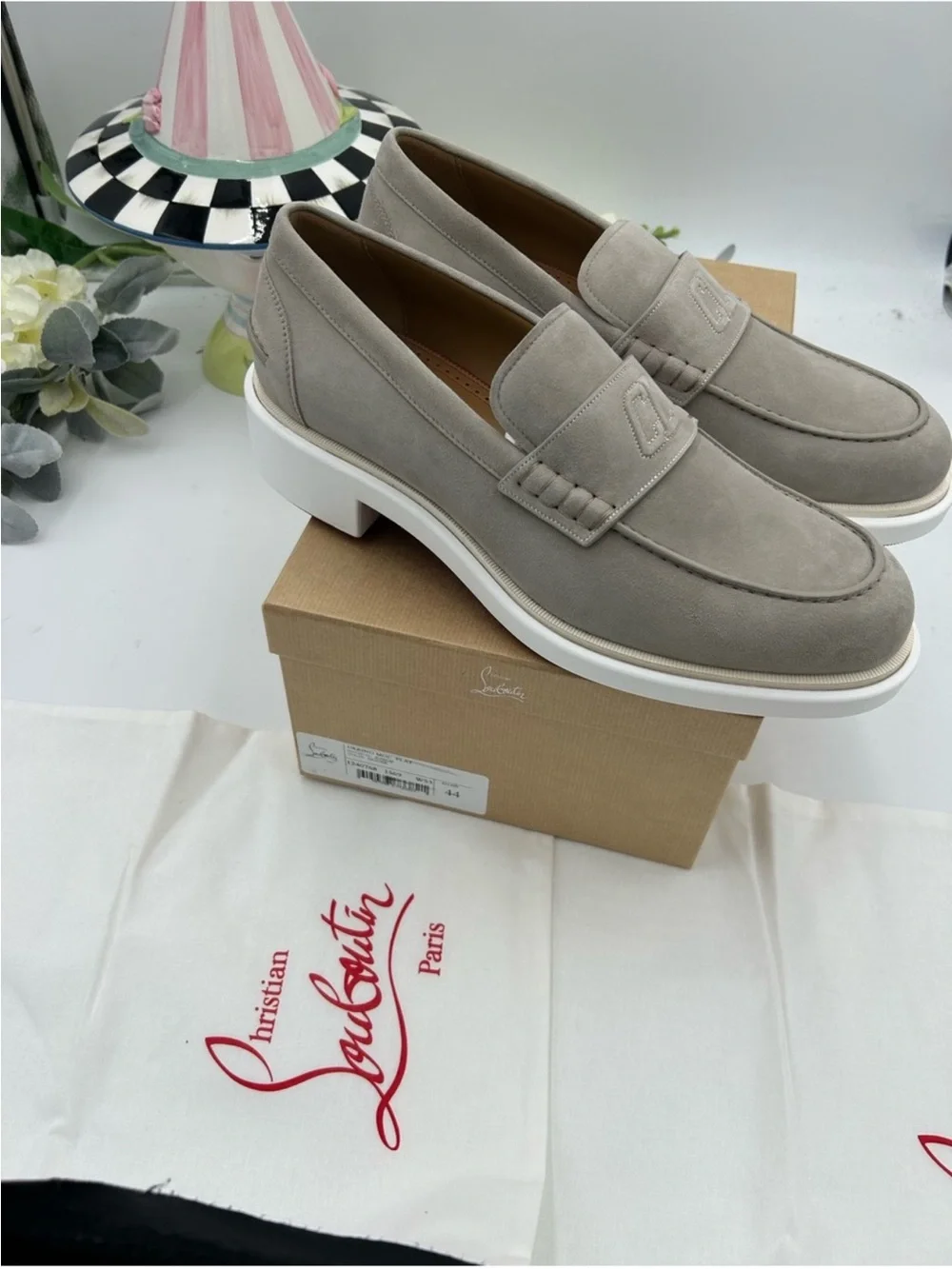 Men’s Christian Louboutin URBINO myogram suede loafer size 44 made in Italy